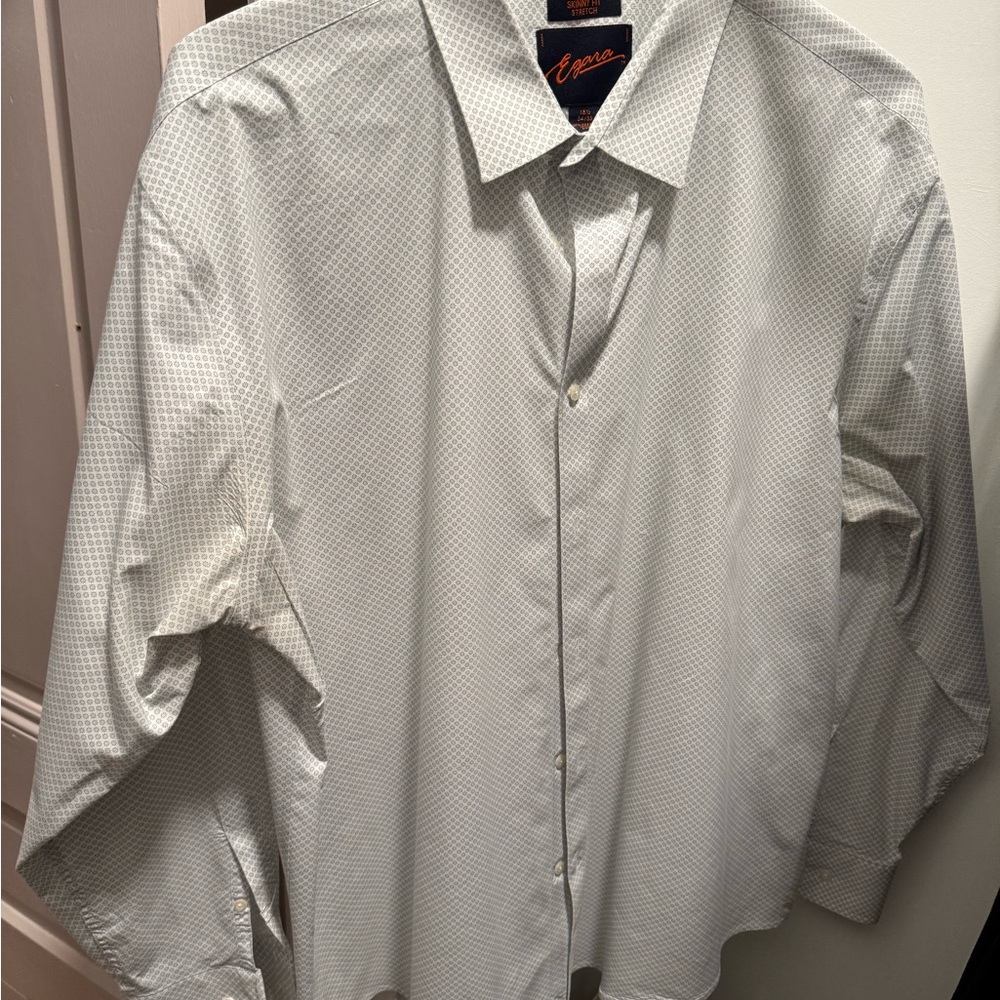 Egara Light Green/White Patterned Dress Shirt